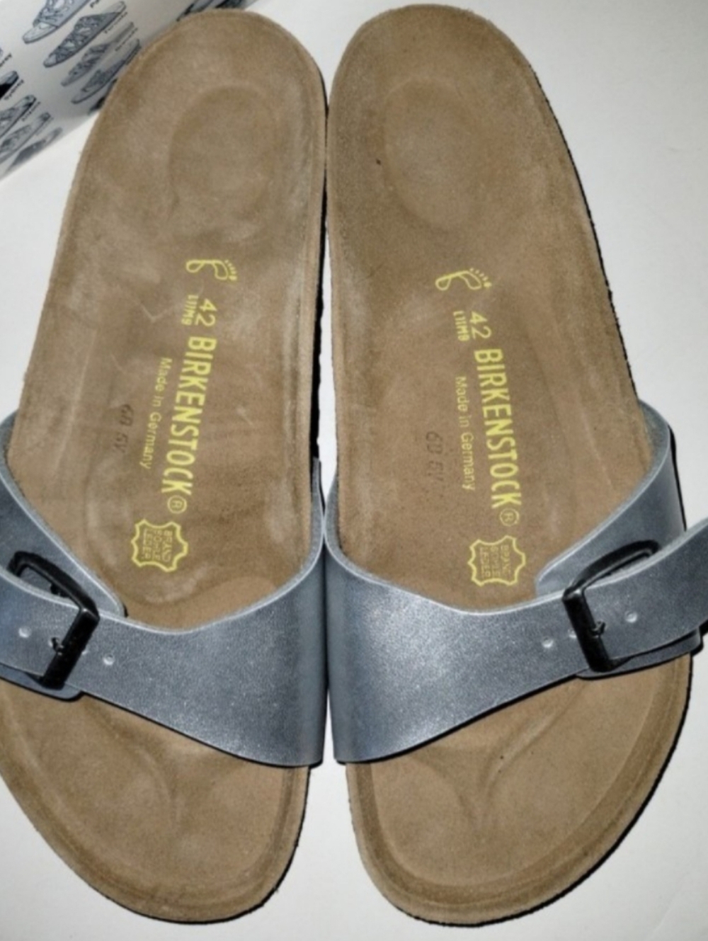 Birkenstock Madrid Silver Metallic Slide
